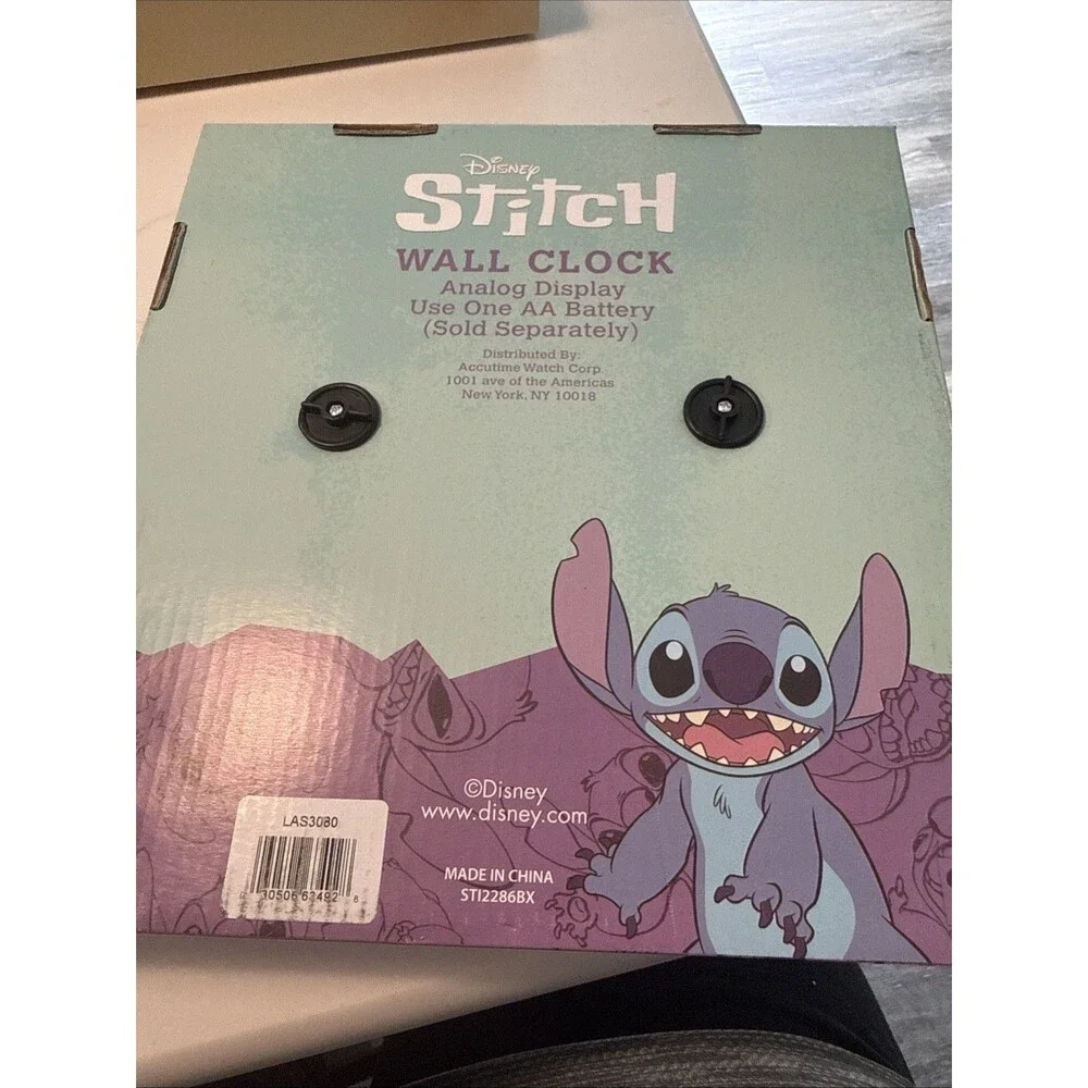 Disney Lilo & Stitch Angel Pink Analog Wall Clock 10 Inch New